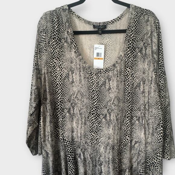 NEW Jessica Simpson Plus Size Kaelin 3/4 Sleeve Handkerchief Hem Dress, size 3X - Picture 3 of 7